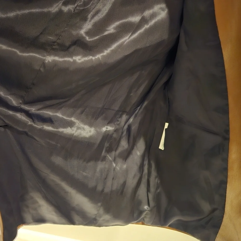 Zara Brown Faux Lether Oversized Blazer Jacket